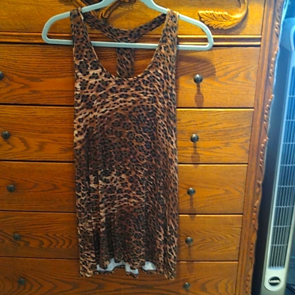INC animal print dress or cover up with a gold dust pattern in great condition.